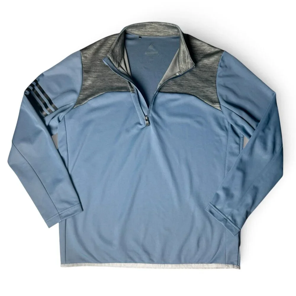 Adidas Men's Golf Quarter Zip Performance Pullover Blue Size‎ Large